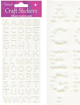 Eleganza Craft Stickers Pearl Alphabet White No.01 - Craft